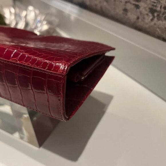 $4K LAMBERTSON TRUEX of TIFFANY & Co. GLOSSY RED ALLIGATOR CLUTCH - Picture 8 of 10